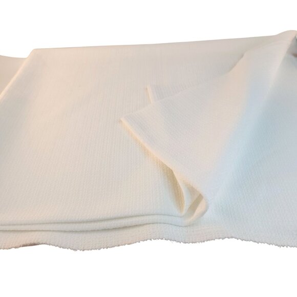 Waffle Weave White Polyester Vintage 80's Fabric 1 yard x 60 inch - Picture 4 of 9